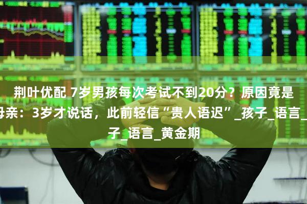 荆叶优配 7岁男孩每次考试不到20分？原因竟是……母亲：3岁才说话，此前轻信“贵人语迟”_孩子_语言_黄金期