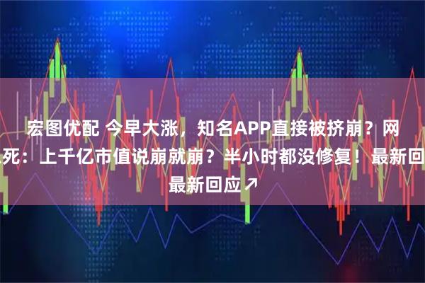宏图优配 今早大涨，知名APP直接被挤崩？网友急死：上千亿市值说崩就崩？半小时都没修复！最新回应↗